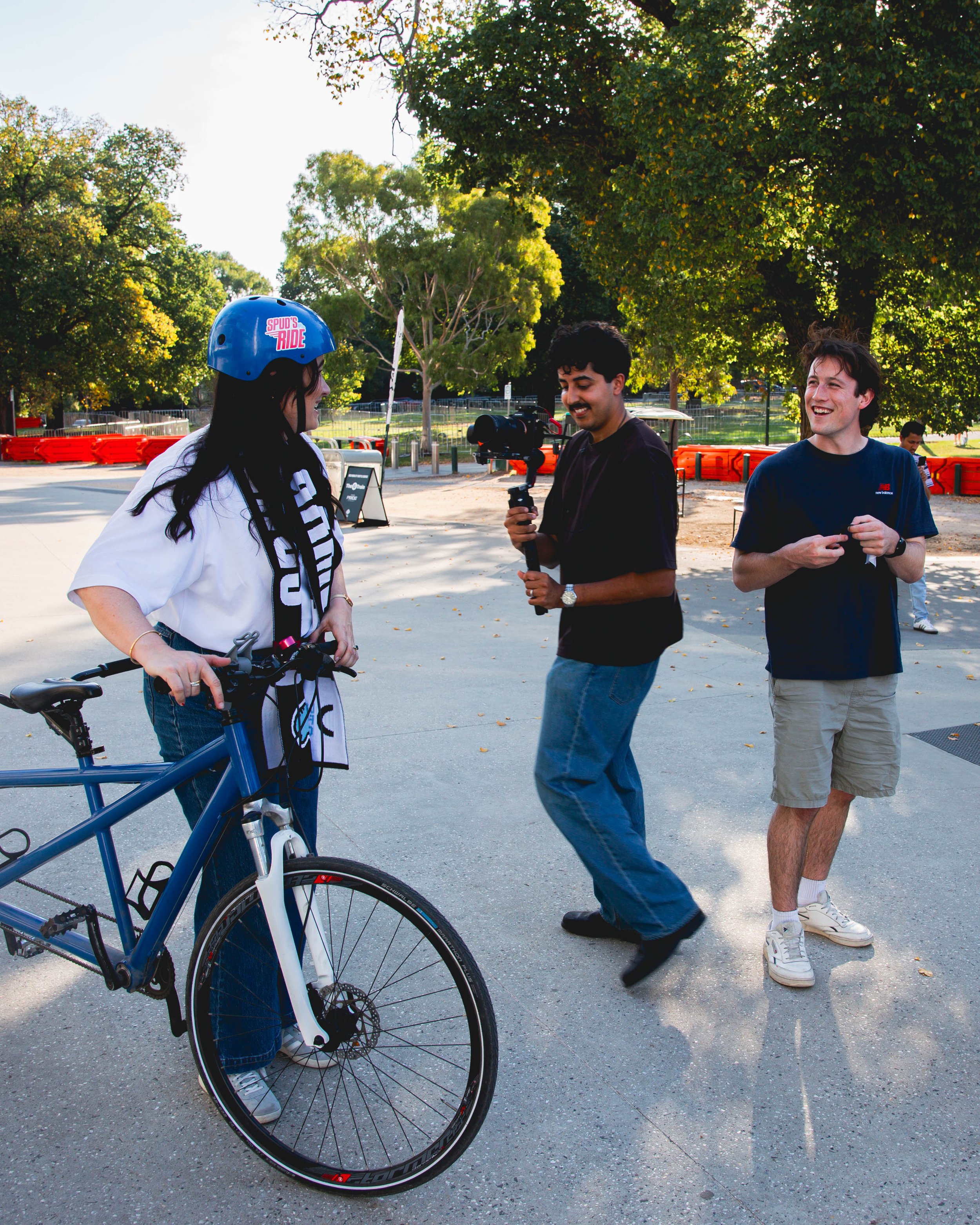 Participants in the Spud's Ride cycling relay