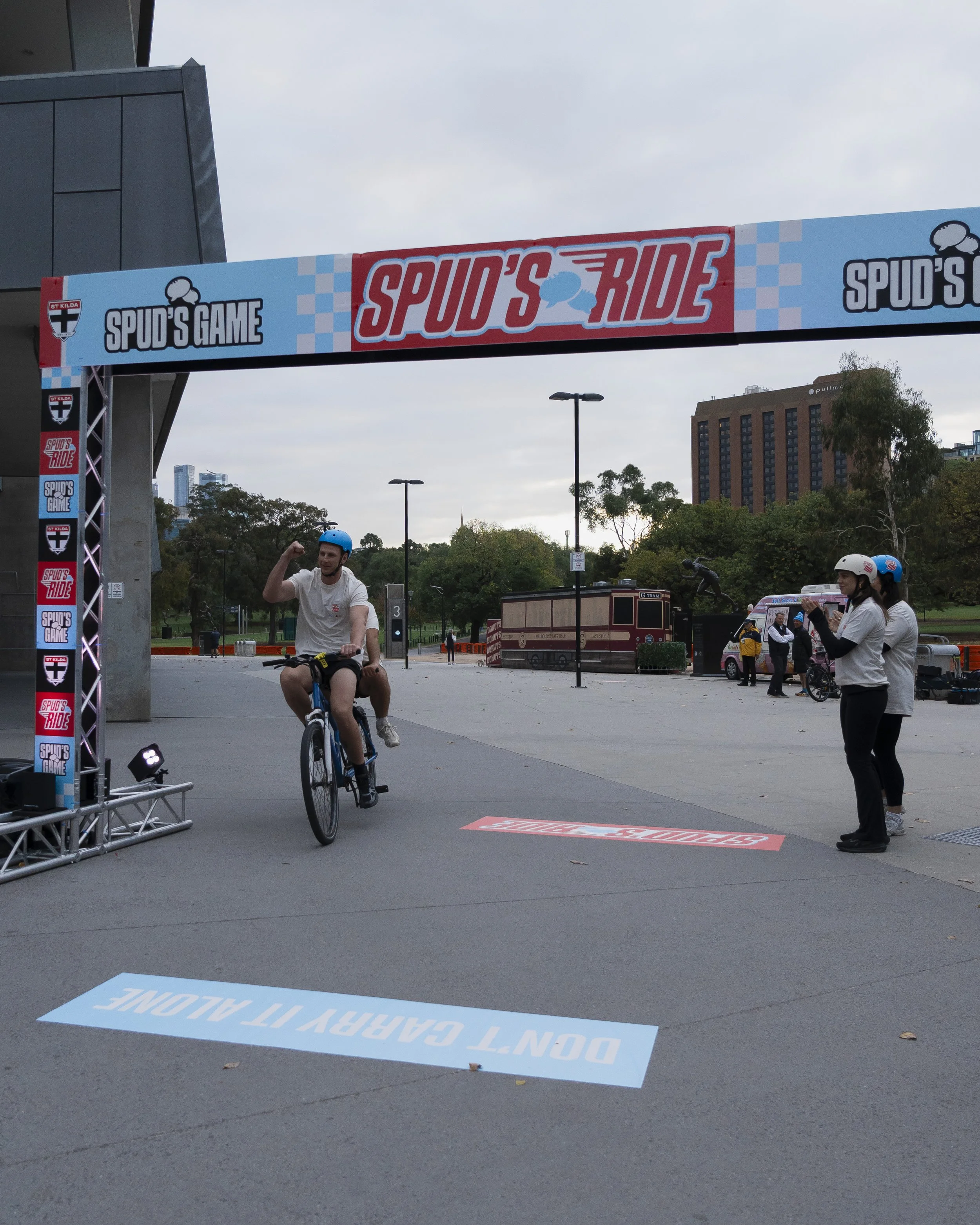 Spud's Ride cycling relay in progress